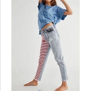 Free People Driftwood Gizelle Girlfriend Skinny Patriot Party